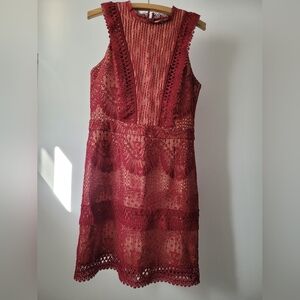 Adelyn Rae Burgundy Lace Dress – Size M – Like New